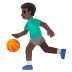 ⛹🏿‍♂️ man bouncing ball: dark skin tone display on Google